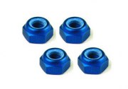 4x Stoppmutter Alu M2 blau SW 4,5mm