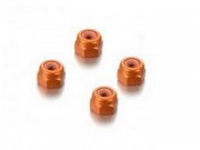 4x Stoppmutter Alu M2 orange. SW 4,5mm