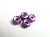 4x Stoppmutter Alu M2 purple SW 4,5mm